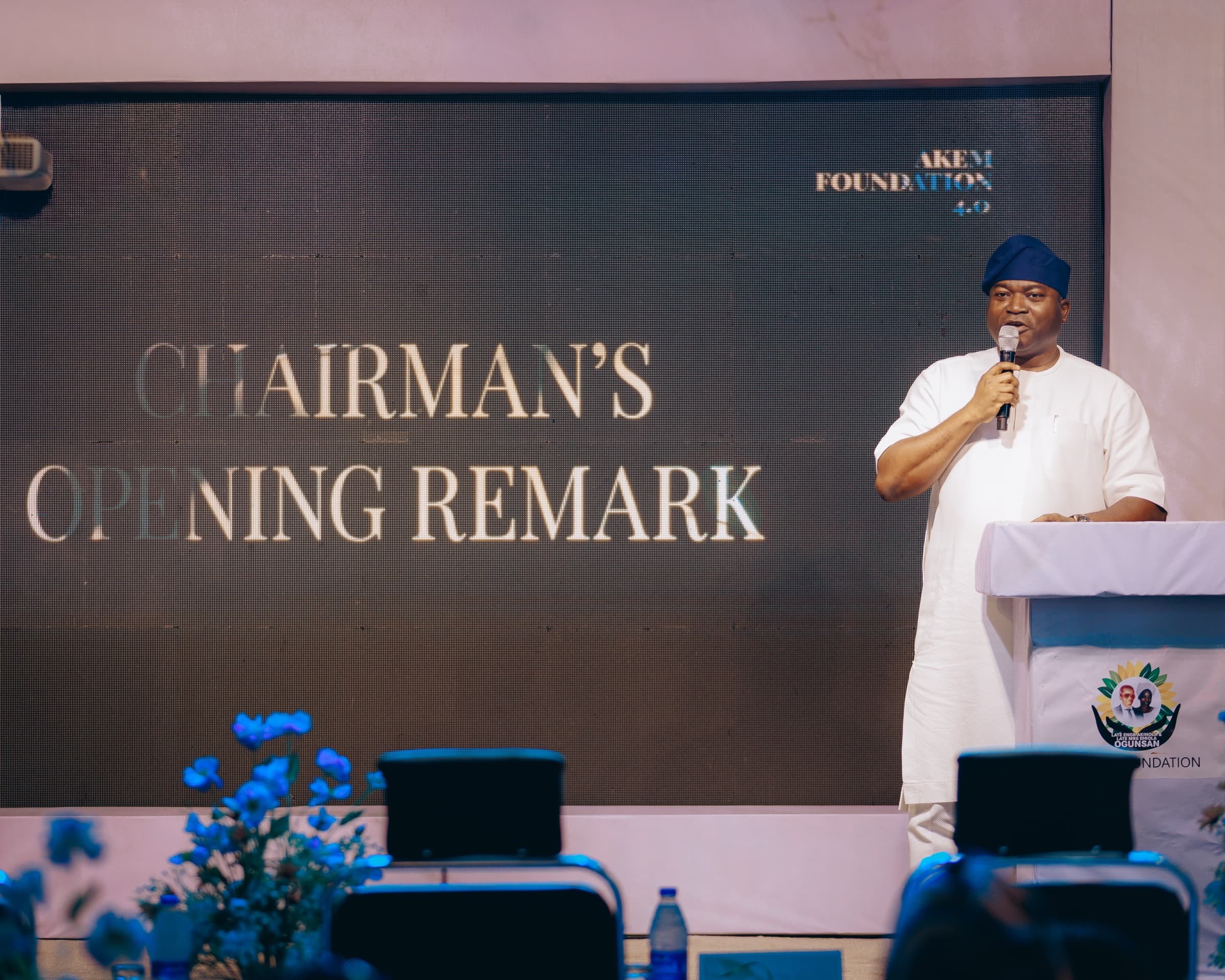 Dr. Ogunsan giving the chairman's opening remark at AKEM Foundation 4.0