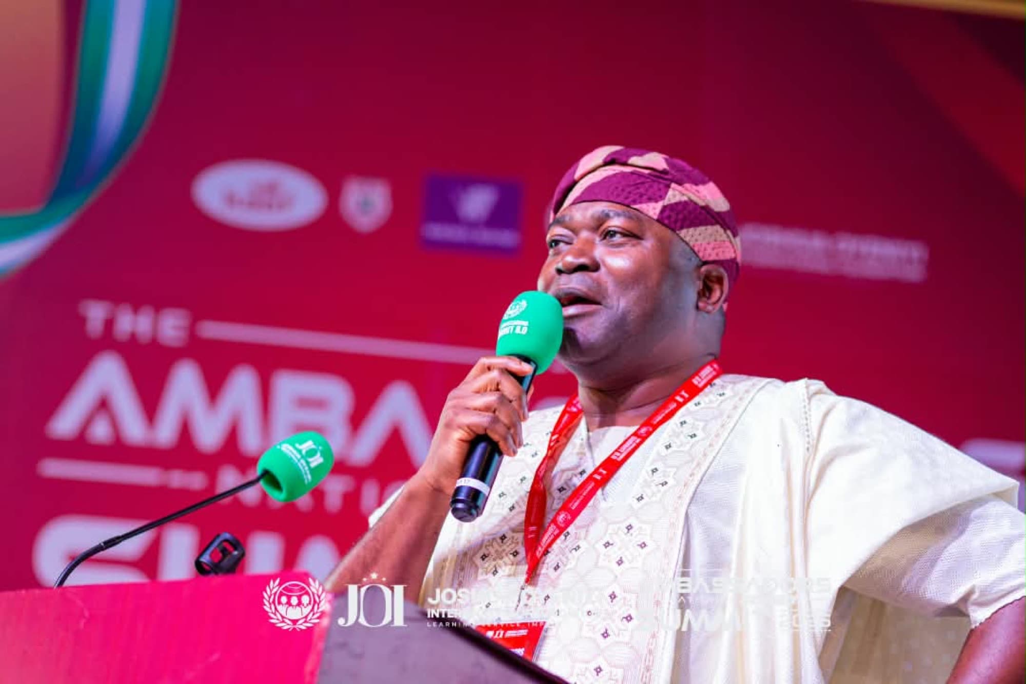 Dr. Ogunsan speaking at the Ambassadors National Youth Summit 2026